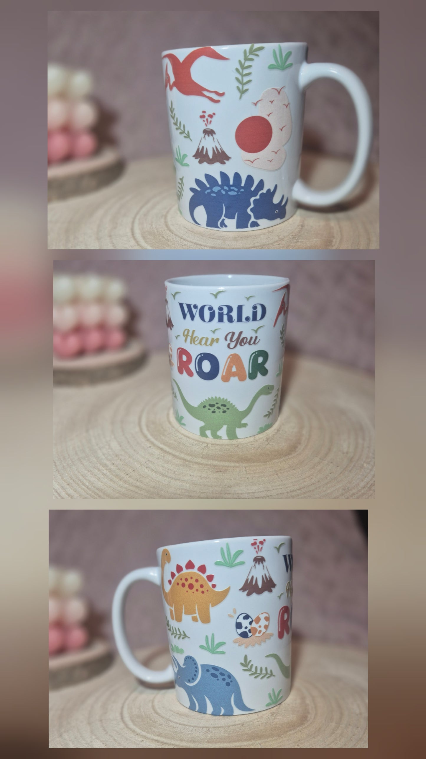 Porzellantasse World hear you Roar Dino