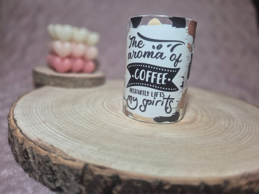 Glastasse Coffee leomuster